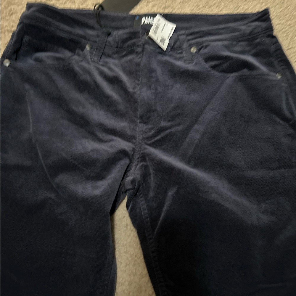 PAIGE Men's Lennox Deep Blue Corduroy Pants - Picture 5 of 6